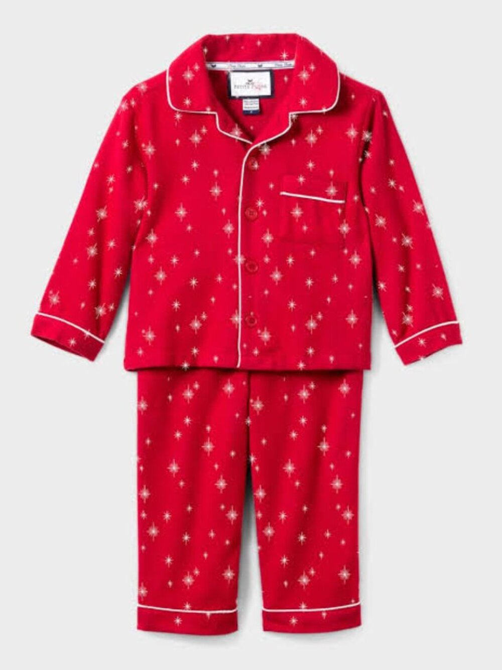 Petite Plume Starry Night Red Christmas Flannel Pajamas, Size 6